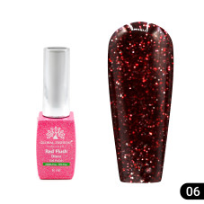 Gel polish Red Flush Disco